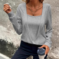 Stylisches einfarbiges Langarm-Oberteil für Damen