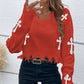 Damen-Pullover mit Kreuzgrafik und Rissen