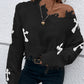 Damen-Pullover mit Kreuzgrafik und Rissen