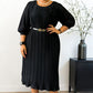 🔥HOT SALE-50% OFF🔥Women's 3/4 Sleeve Pleated Midi Dress with Belt