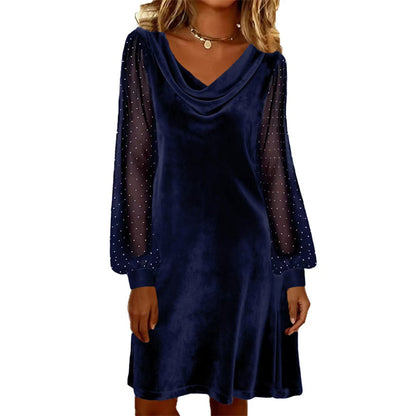 Women’s Elegant Cowl Neck Knee-Length Sheath Dress