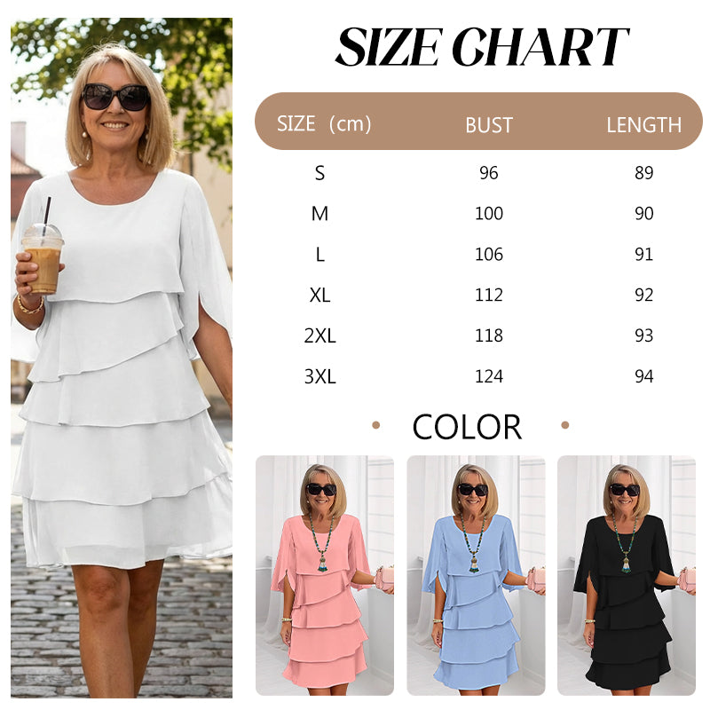 🎁 50% OFF! Women's Elegant Layered Ruffle Sleeve Dress – Effortless Style for Every Occasion 💃