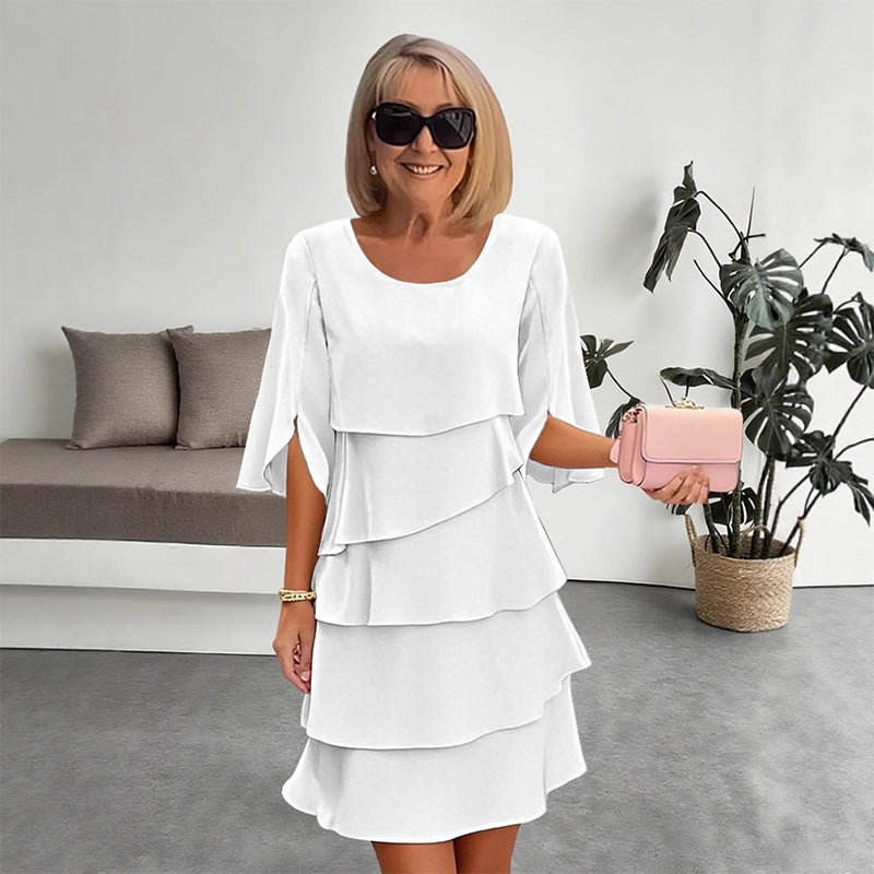 🎁 50% OFF! Women's Elegant Layered Ruffle Sleeve Dress – Effortless Style for Every Occasion 💃