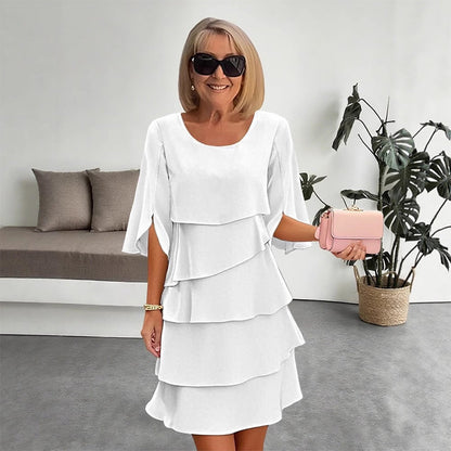 🎁 50% OFF! Women's Elegant Layered Ruffle Sleeve Dress – Effortless Style for Every Occasion 💃
