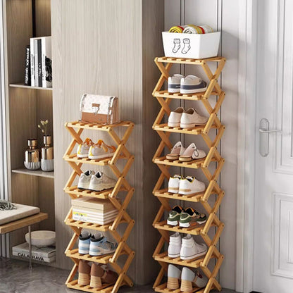 📢📢50% OFF !! ⏰Durable Foldable Bamboo Shoe Rack