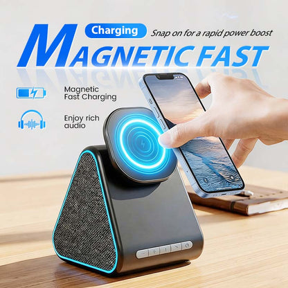 Magnetic Wireless Charger with Bluetooth Speaker