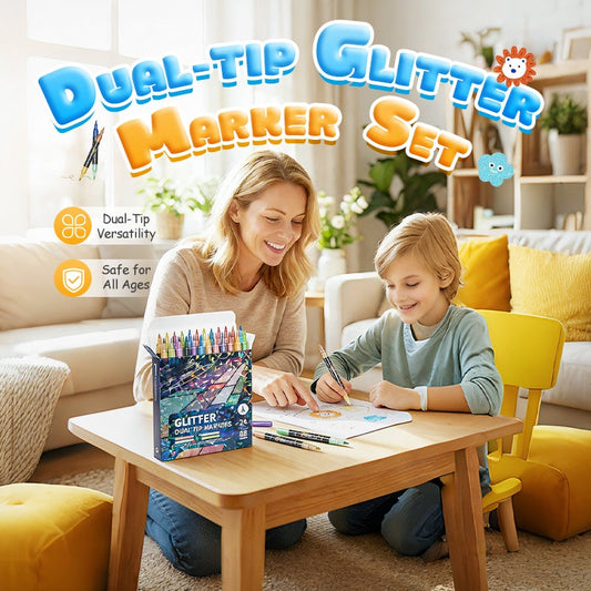 💖96 Colors Dual-Tip Glitter Marker Set