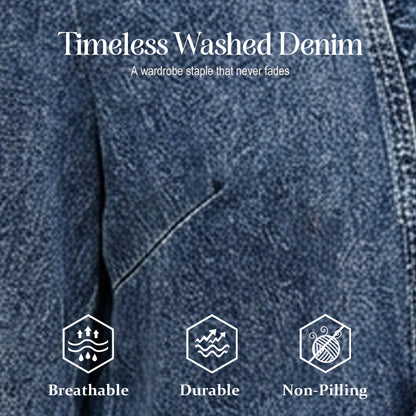 🧥 50% OFF NOW!! 🌸 Women's Denim Jacket with Ruffles & Open Front – Lightweight & Feminine – Versatile & Chic 👗