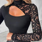 📢📢50% OFF !!!⏰Women's Asymmetrical Cutout Lace Sleeve Top