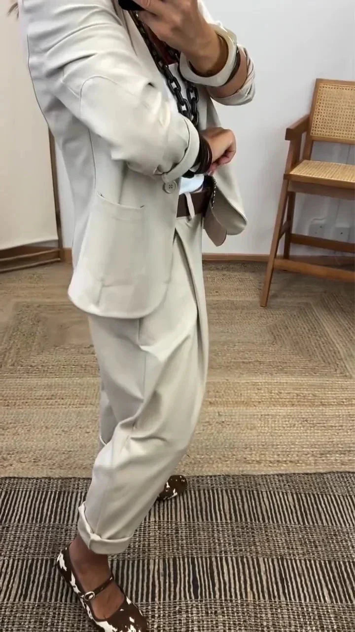 💎 54% OFF NOW! 💎 Women's Collar Jacket & Pants Suit – Tailored Fit, Breathable Silhouette & Effortless Commute-to-Event Style 👖✨
