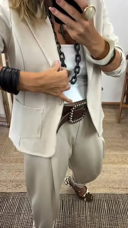💎 54% OFF NOW! 💎 Women's Collar Jacket & Pants Suit – Tailored Fit, Breathable Silhouette & Effortless Commute-to-Event Style 👖✨