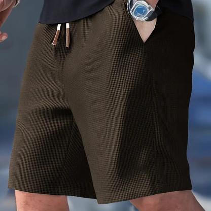 Men's Casual Waffle Knit Drawstring Shorts