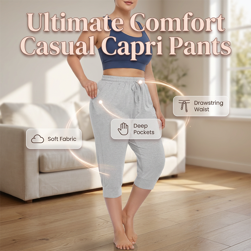 Women's Casual Capri Pants with Pockets