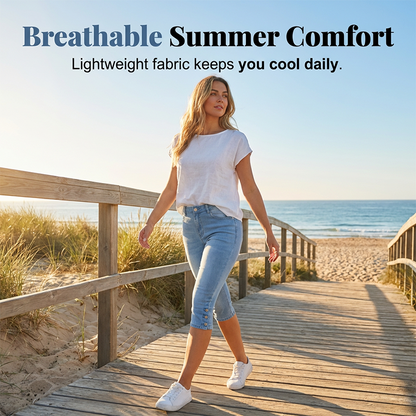 Women's High-Waist Slim-Fit Capri Jeans