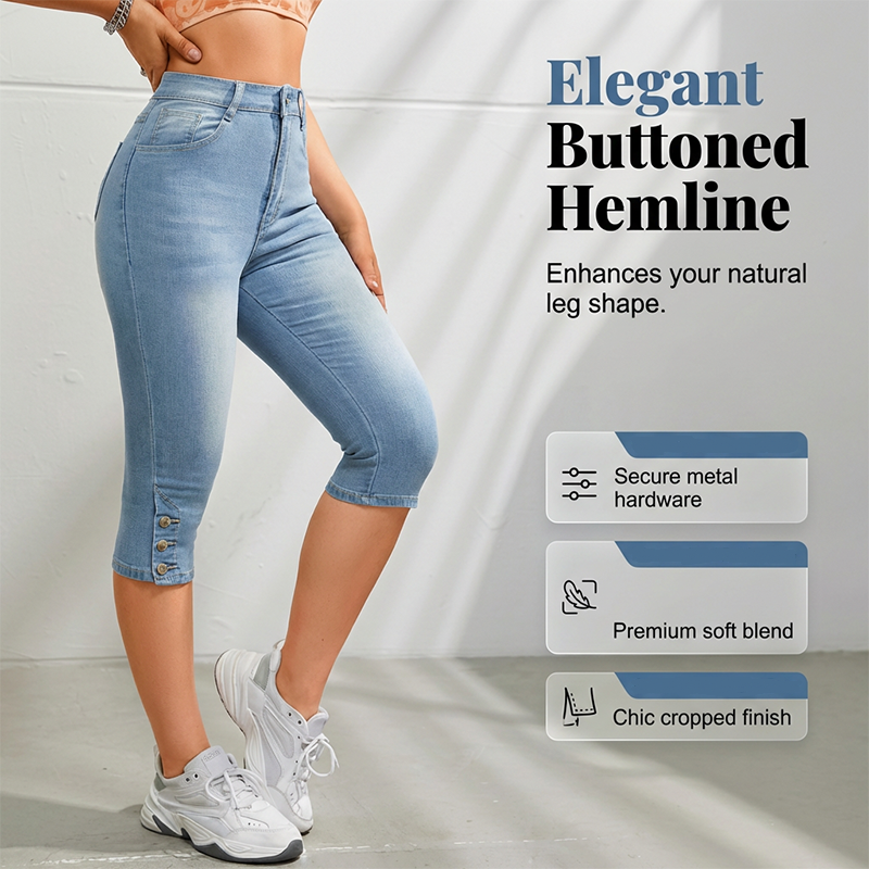 Women's High-Waist Slim-Fit Capri Jeans