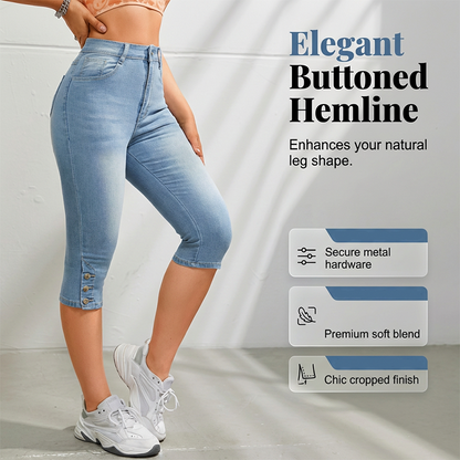 Women's High-Waist Slim-Fit Capri Jeans