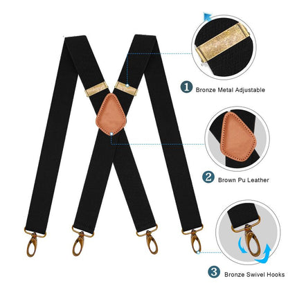 📢LAST DAY BUY 2 GET 1 FREE!⏰Men's X-Back Suspenders with Hook Clips