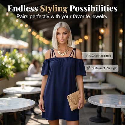 🔥HOT SALE 50% OFF!👗 Women's Elegant Solid Color Mini Dress