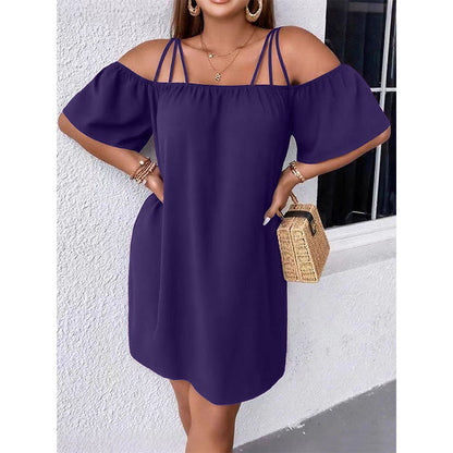 🔥HOT SALE 50% OFF!👗 Women's Elegant Solid Color Mini Dress