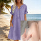 🏖️HOT DEAL 50% OFF! 👗 Women's V-Neck Tunic Dress – Relaxed Fit, Pockets & Breathable