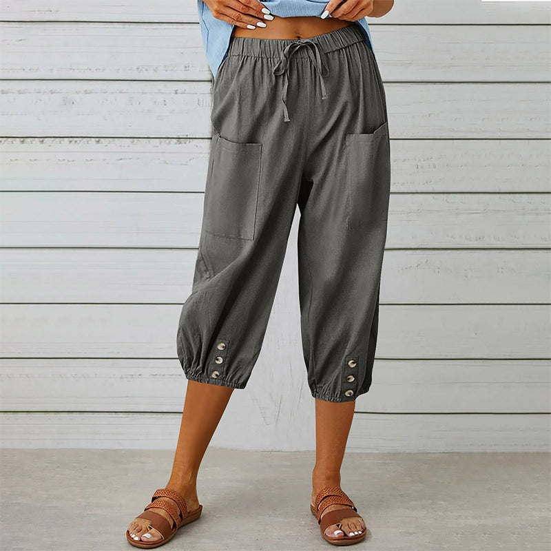 Women's Casual Capri Pants with Pockets