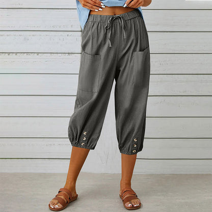 Women's Casual Capri Pants with Pockets