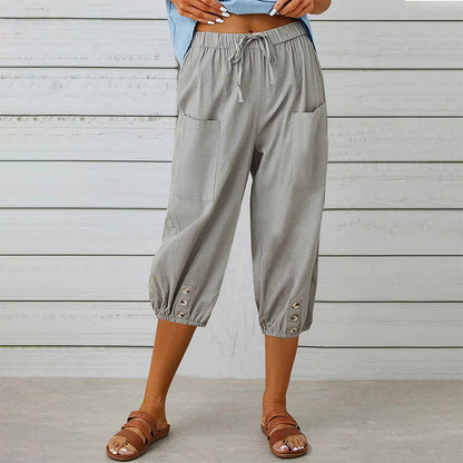 Women's Casual Capri Pants with Pockets