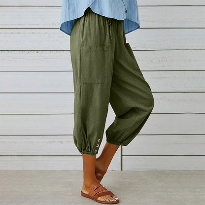 Women's Casual Capri Pants with Pockets