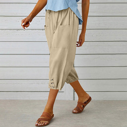 Women's Casual Capri Pants with Pockets