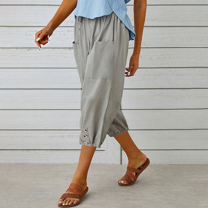 Women's Casual Capri Pants with Pockets