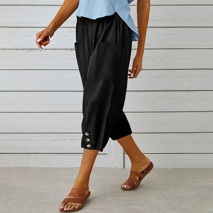 Women's Casual Capri Pants with Pockets