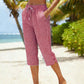 ⏳Time-Limited Special⏰Gingham Capri Pants – Drawstring Waist, Cotton-Linen, Breathable 🌿