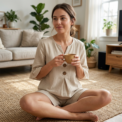 ☀️Women's Casual Soft Cotton Two-Piece Outfit – Cozy All-Match Loungewear & Daily Wear