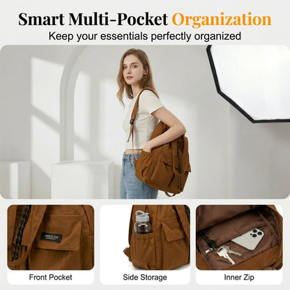 Large-Capacity Drawstring Convertible Tote Backpack