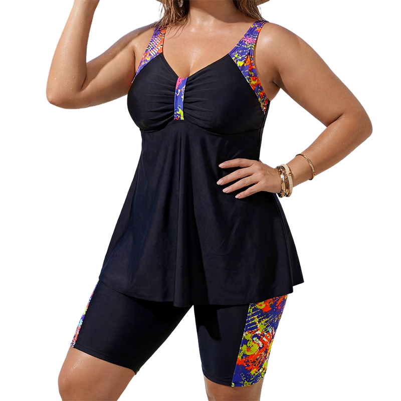 👙 LIMITED-TIME 50% OFF! 💥 Women's Flowy Tankini Top and Shorts Bathing Suit – Tummy Control, Boy Shorts, Supportive ✨