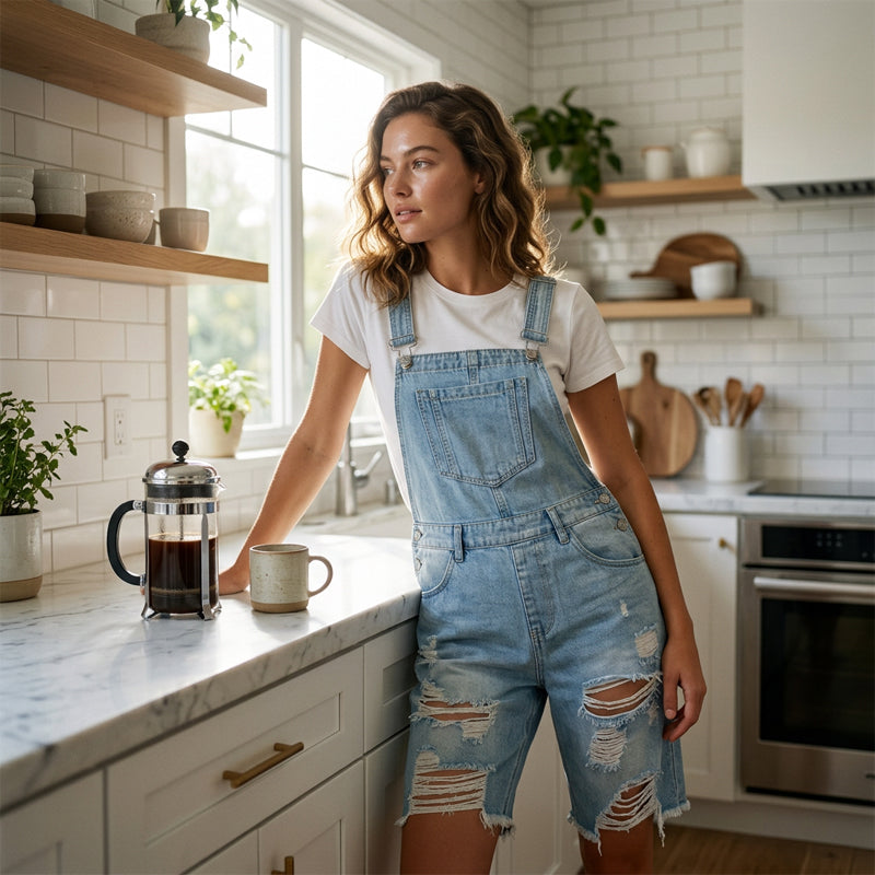 ✨🛍️Fresh Drop - Classic Denim Overall Shorts