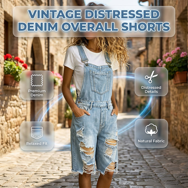 ✨🛍️Fresh Drop - Classic Denim Overall Shorts