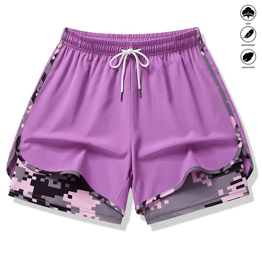 🎉 2026 Sale — Over 30,000 Sold! 🏃‍♀️ Women's Casual Athletic Shorts with Built-in Liner – 2-in-1 Design 💪