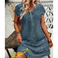 ⌛Limited-Time Offer-Women's Casual Short Sleeve Zipper Dress