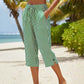 ⌛Limited-Time Offer-Women's Striped Cotton Linen Capri Pants with Pockets