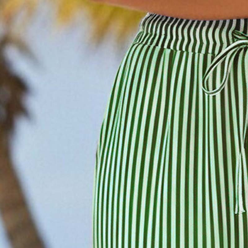 ⌛Limited-Time Offer-Women's Striped Cotton Linen Capri Pants with Pockets
