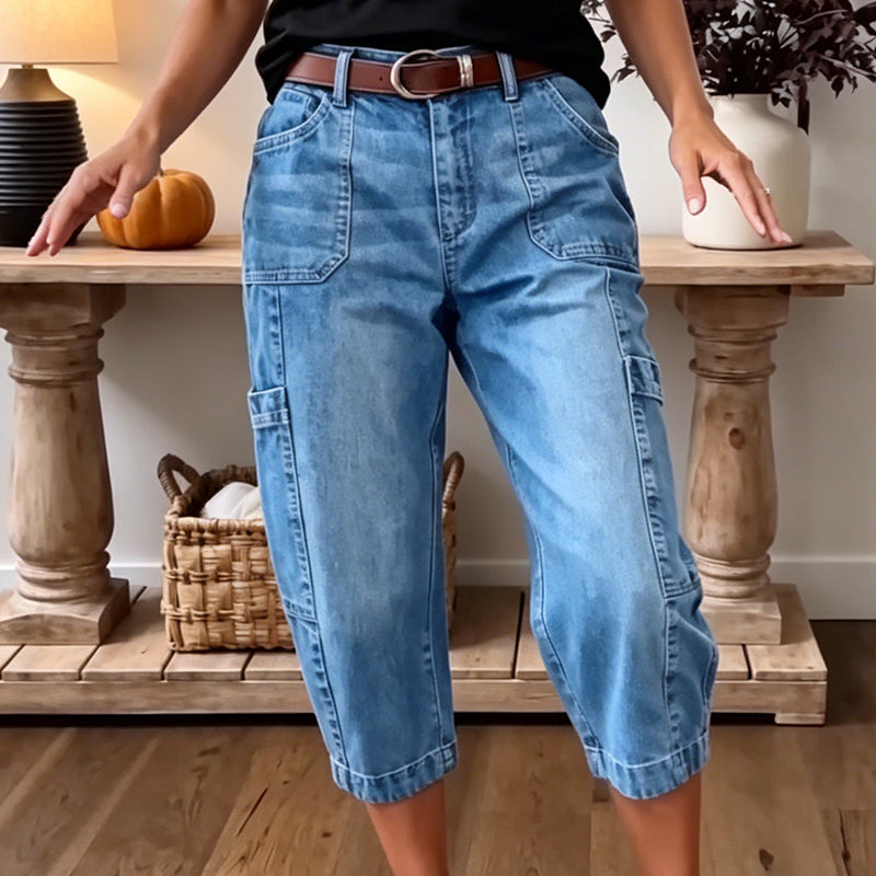 👖 50% OFF! 🌸 Women's Casual Stretchy Cropped Denim Pants – Comfortable & versatile – Perfect for casual days, summer outings or office chic – breathable and stylish ✨🌿