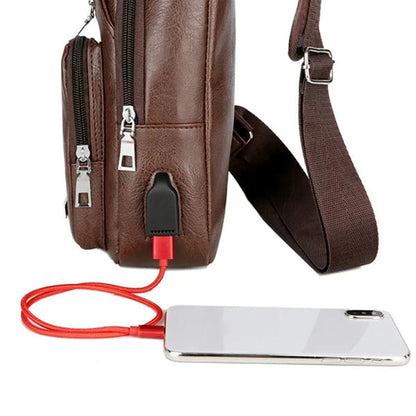 ⏳Time-Limited Special⏰Exquisite Gift - Men's Multifunctional High Quality Leather Chest Bag