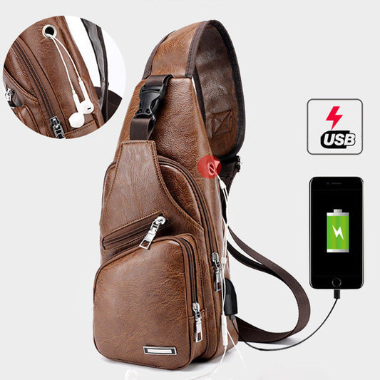 ⏳Time-Limited Special⏰Exquisite Gift - Men's Multifunctional High Quality Leather Chest Bag