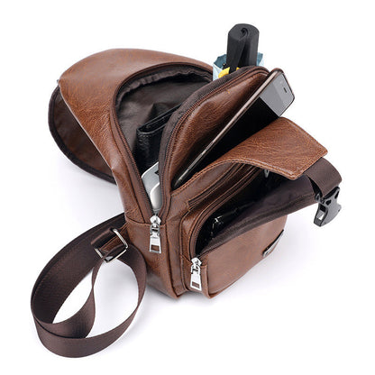 ⏳Time-Limited Special⏰Exquisite Gift - Men's Multifunctional High Quality Leather Chest Bag