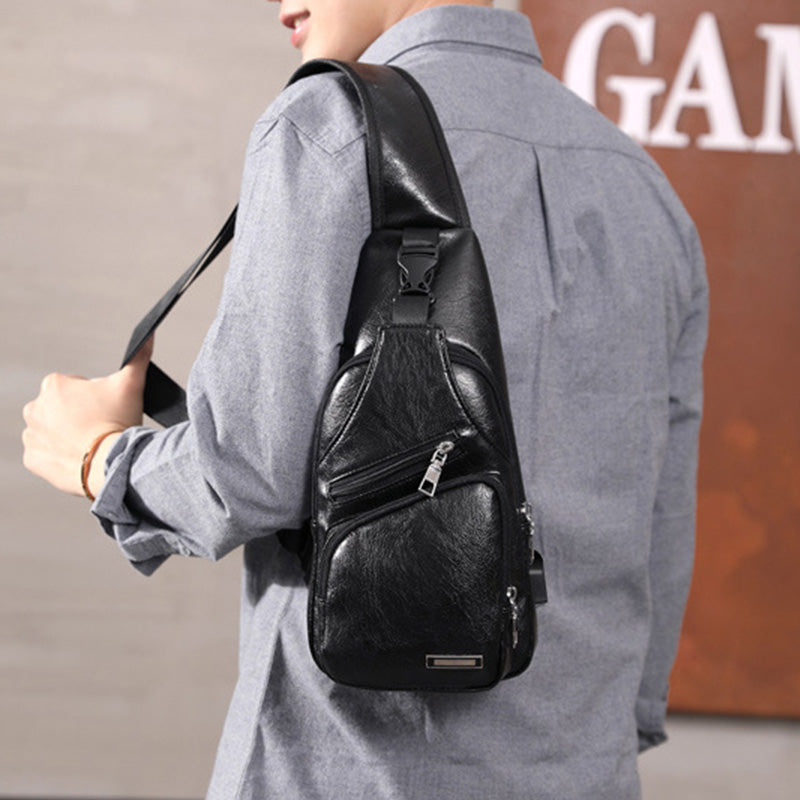 ⏳Time-Limited Special⏰Exquisite Gift - Men's Multifunctional High Quality Leather Chest Bag