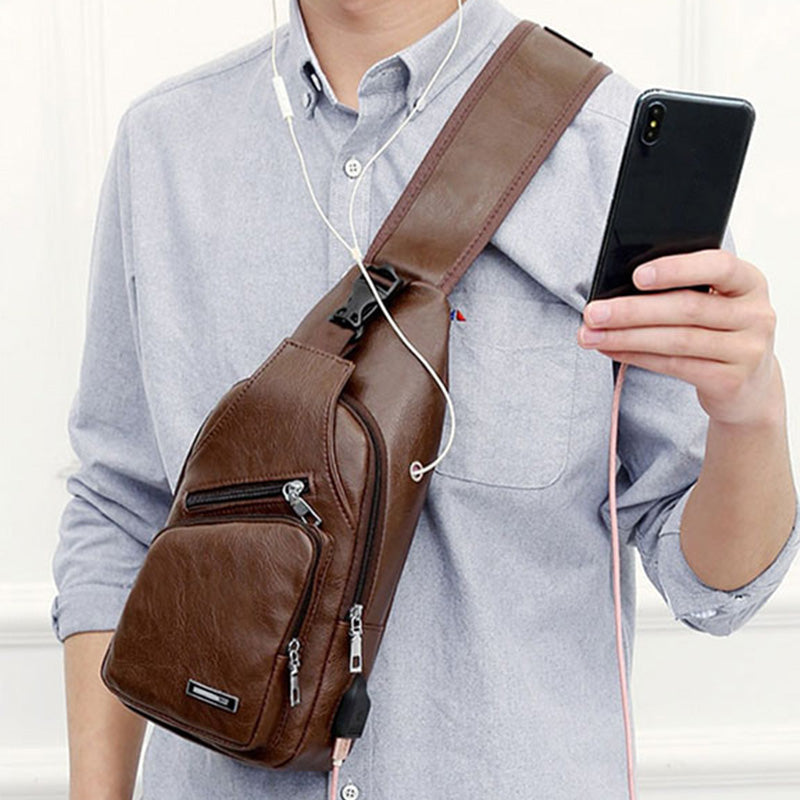 ⏳Time-Limited Special⏰Exquisite Gift - Men's Multifunctional High Quality Leather Chest Bag