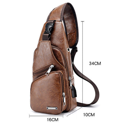 ⏳Time-Limited Special⏰Exquisite Gift - Men's Multifunctional High Quality Leather Chest Bag