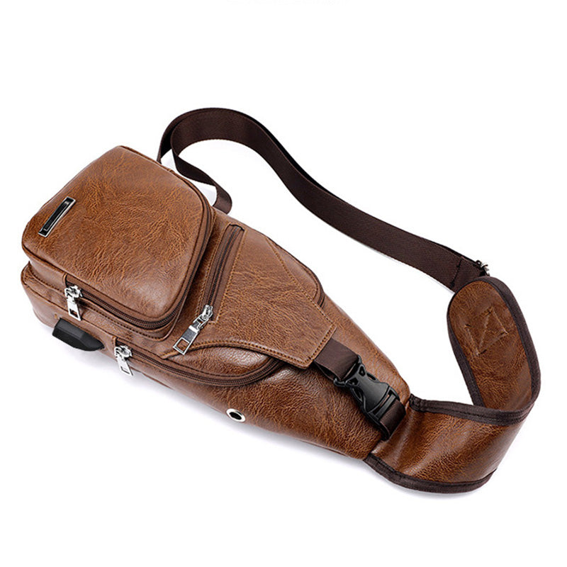⏳Time-Limited Special⏰Exquisite Gift - Men's Multifunctional High Quality Leather Chest Bag