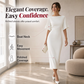 Women Elegant Boat Neck Flutter Sleeve Dress